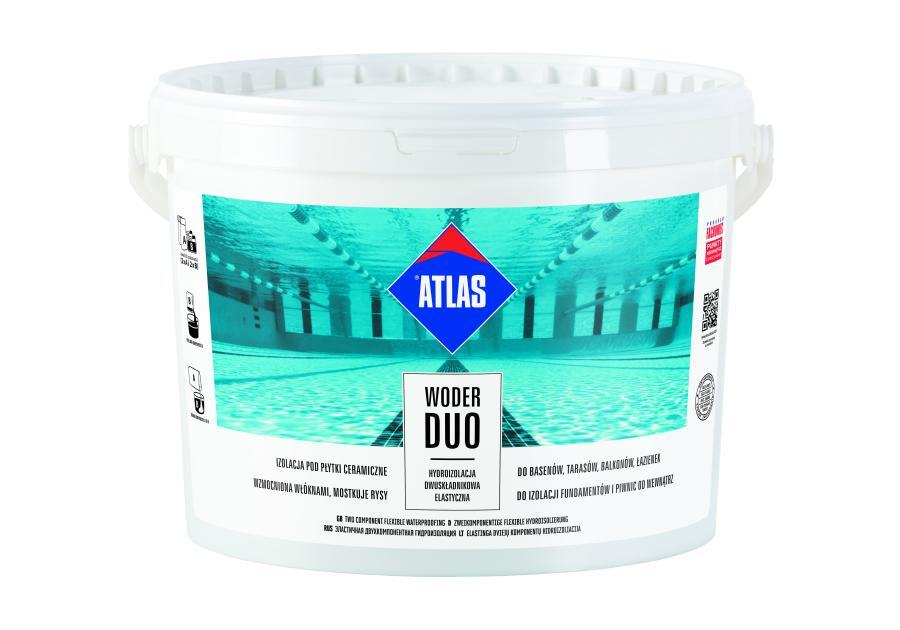 Zdjęcie: Hydroizolacja dwuskładnikowa elastyczna Woder Duo 16 kg ATLAS
